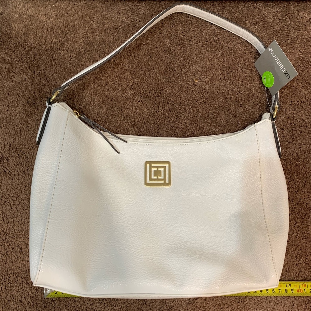 NEW WHITE PURSE 14 1/2 INCH